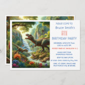 5e verjaardag jongen dinosaurus party uitnodiging (Voorkant / Achterkant)