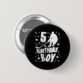 5e verjaardag Jongen Ice Hockey Kinder 5 jaar oud  Ronde Button 5,7 Cm (Voorkant /achterkant)