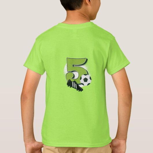 5e verjaardag Jongen Meisje Houdt van Voetbal Voet T-shirt (Achterkant)