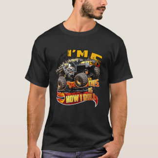 5e Verjaardag Jongen Monster Truck 5 jaar oud voor T-shirt