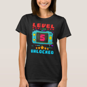5e verjaardag Jongen Niveau 5 ontgrendelde videoba T-shirt
