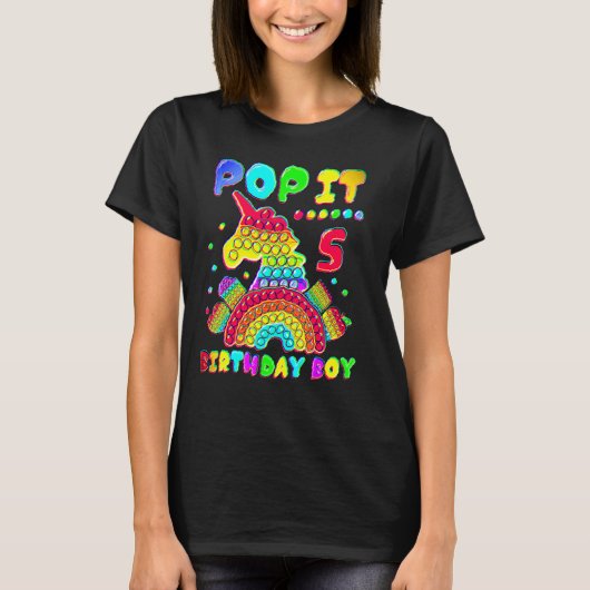 5e verjaardag Jongen Pop Fidget Speelgoed 3 jaar o T-shirt (Voorkant)