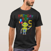 5e verjaardag jongen robotica 5 jaar oud robots th t-shirt (Voorkant)