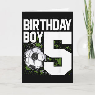 5e verjaardag jongen voetbalfan 5 jaar oud kaart