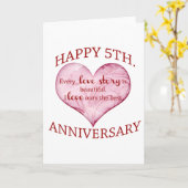 5e verjaardag kaart (Gele Bloem)