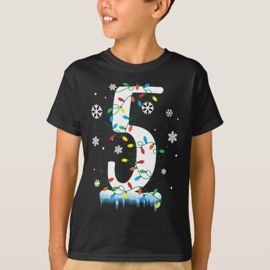 5e verjaardag kerst sneeuwvlok 5 jaar oude Kinder T-shirt (Voorkant)