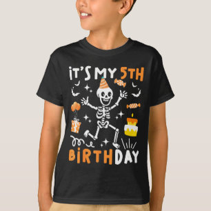 5e verjaardag kinderen grappig skelet 5e verjaarda t-shirt