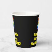 5e verjaardag: Kleurrijk, Leuk, Opwindend, Regenbo Papieren Bekers (Links)