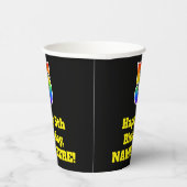 5e verjaardag: Kleurrijk, Leuk, Opwindend, Regenbo Papieren Bekers (Rechts)