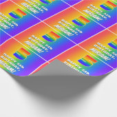 5e verjaardag: kleurrijk, vun regenboogpatroon # 5 cadeaupapier (Hoek)