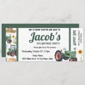 5e verjaardag Krijg je Tractor Ticket Kaart (Voorkant / Achterkant)