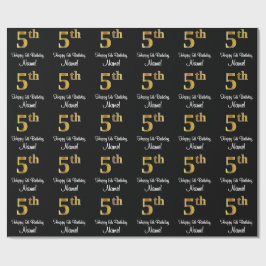 5e verjaardag: luxe luxueuze Faux Gold-look # Cadeaupapier