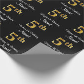 5e verjaardag: luxe luxueuze Faux Gold-look # Cadeaupapier (Hoek)