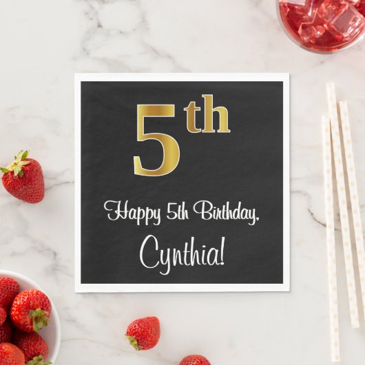 5e verjaardag ~ Luxurieuze Faux Gold-look # Servet (Insitu)