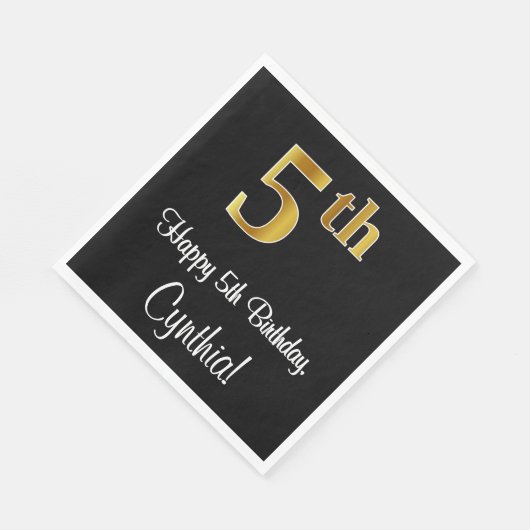 5e verjaardag ~ Luxurieuze Faux Gold-look # Servet (Hoek)