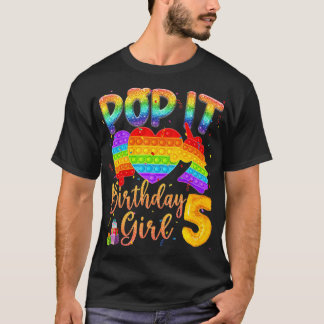 5e verjaardag meisje Unicorn Pop 5 jaar oud kind T-shirt