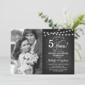 5e verjaardag met foto - krijtbord wit kaart (Staand voorkant)