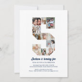 5e verjaardag nummer 5 aangepaste foto collage kaart (Voorkant)