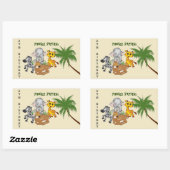 5e Verjaardag Oerwoud Safari Olifant Zebra Tijger Rechthoekige Sticker (Vel)