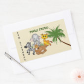 5e Verjaardag Oerwoud Safari Olifant Zebra Tijger Rechthoekige Sticker (Envelop)