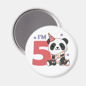5e verjaardag panda voor kinderen 5 jaar magneet (Voorkant / Achterkant)