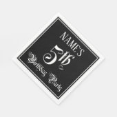 5e verjaardag Partij - Fancy Manuscript + de Naam  Servet (Hoek)