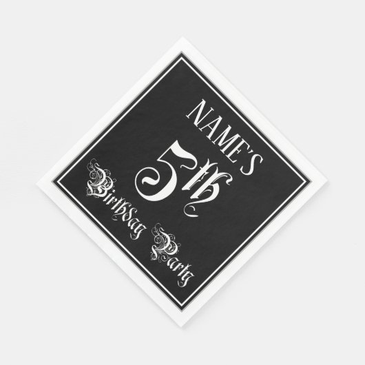 5e verjaardag Partij - Fancy Manuscript + de Naam  Servet (Hoek)