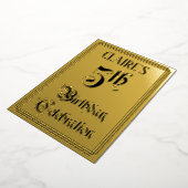 5e verjaardag Partij - Legant Manuscript + de Naam Folie Uitnodiging (Gedraaid)