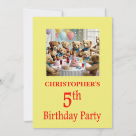 5e verjaardag Party uitnodiging Teddy Bears Party