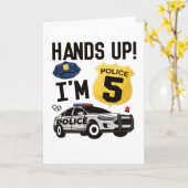 5e verjaardag politieman 5 jaar oude jongen kaart (Gele Bloem)