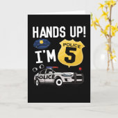 5e verjaardag politieman 5 jaar oude jongen kaart (Gele Bloem)