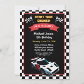 5e verjaardag race auto uitnodiging (Voorkant)