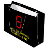 5e verjaardag: Red Digital Clock Style "5" + naam Groot Cadeauzakje (Voorkant Gekanteld)