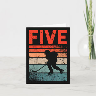 5e verjaardag retro ijshockey 5 jaar oud jongen me kaart