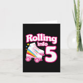 5e verjaardag rolschaatsen 5 jaar oud Schaats Kaart (Voorkant)