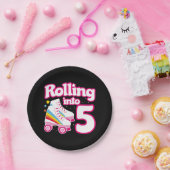 5e verjaardag rolschaatsen 5 jaar oud Schaats Papieren Bordje (Feest)