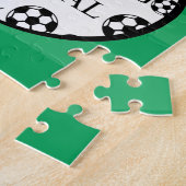 5e verjaardag Rood en wit voetbalmeisje 1 Legpuzzel (Zijkant)