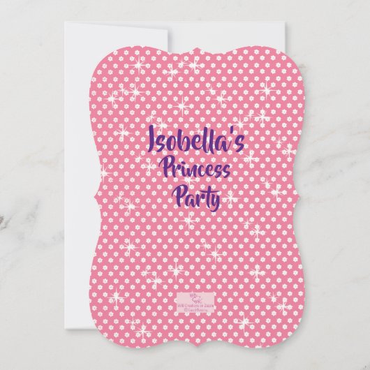 5e verjaardag, roze prinses activiteit kaart (Achterkant)