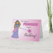 5e verjaardag Roze Prinses met Sparkly-Look Wand Kaart (Voorkant)