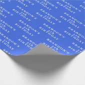 5e verjaardag schattig blauw eenvoudig modern jong cadeaupapier (Hoek)