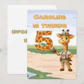 5e verjaardag Schattigee Explorer Giraffe op safar Kaart (Voorkant / Achterkant)