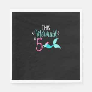 5e Verjaardag Shirt Zeemeermin Meisje Feestje DEZE Servet