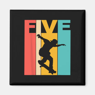 5e verjaardag Skateboarden 5 jaar oude Skater Fees Magneet