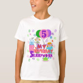 5e verjaardag Sleepover Tshirts en geschenken (Voorkant)