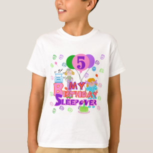 5e verjaardag Sleepover Tshirts en geschenken