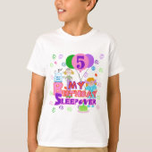 5e verjaardag Sleepover Tshirts en geschenken (Voorkant)