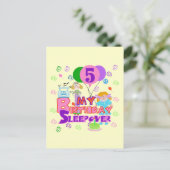 5e verjaardag Sleepover Tshirts en geschenken Briefkaart (Staand voorkant)