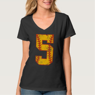 5e verjaardag Softball Bdy Vijf 5 jaar oud meisje T-shirt