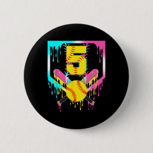 5e verjaardag Softll Home Plate Drip Ijs 5 jaar ou Ronde Button 5,7 Cm