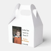 5e verjaardag spel op jongen foto naam moderne dat bedankdoosjes (Achterkant)